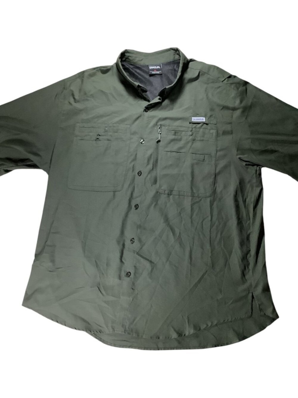Gradual Men's UPF 50+ Quick Dry Fishing Shirt Green Lightweight Size XL (247)